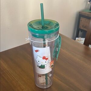 Hello Kitty Green Tumbler with Straw